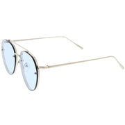 zeroUV Retro Modern Rimless Flat Color Lens Aviator Sunglasses A826 Sunglasses