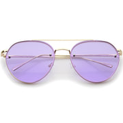 zeroUV Retro Modern Rimless Flat Color Lens Aviator Sunglasses A826 Sunglasses