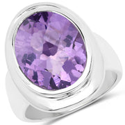 Bids.com 9.01 Carat Genuine Amethyst .925 Sterling Silver Ring Rings