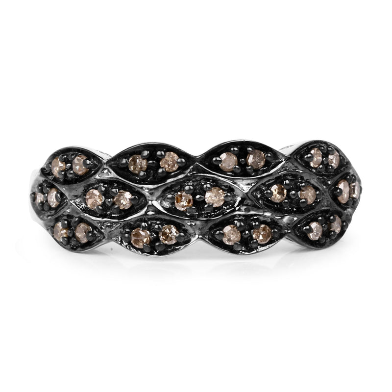 Bids.com 0.31 Carat Genuine Champagne Diamond .925 Sterling Silver Ring Rings