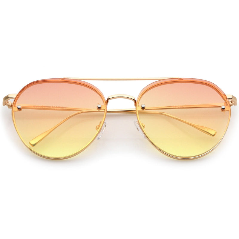 zeroUV Retro Modern Gradient Flat Lens Aviator Sunglasses A824