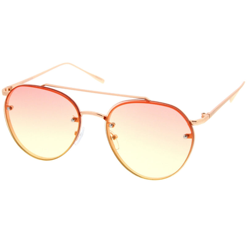 zeroUV Retro Modern Gradient Flat Lens Aviator Sunglasses A824