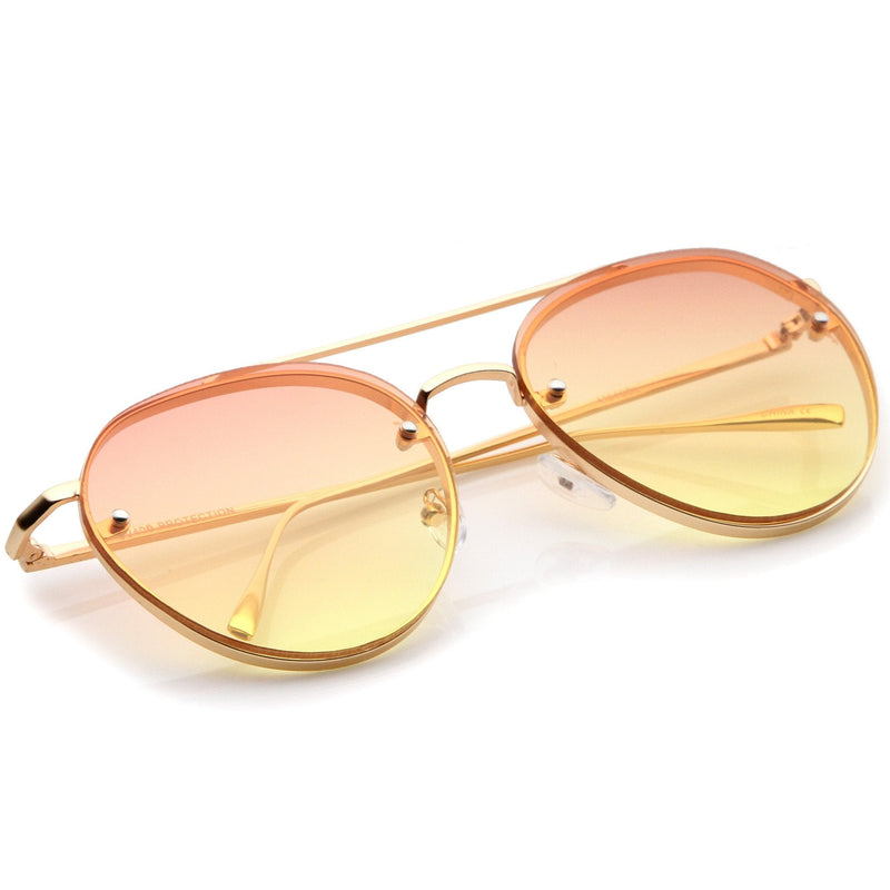 zeroUV Retro Modern Gradient Flat Lens Aviator Sunglasses A824
