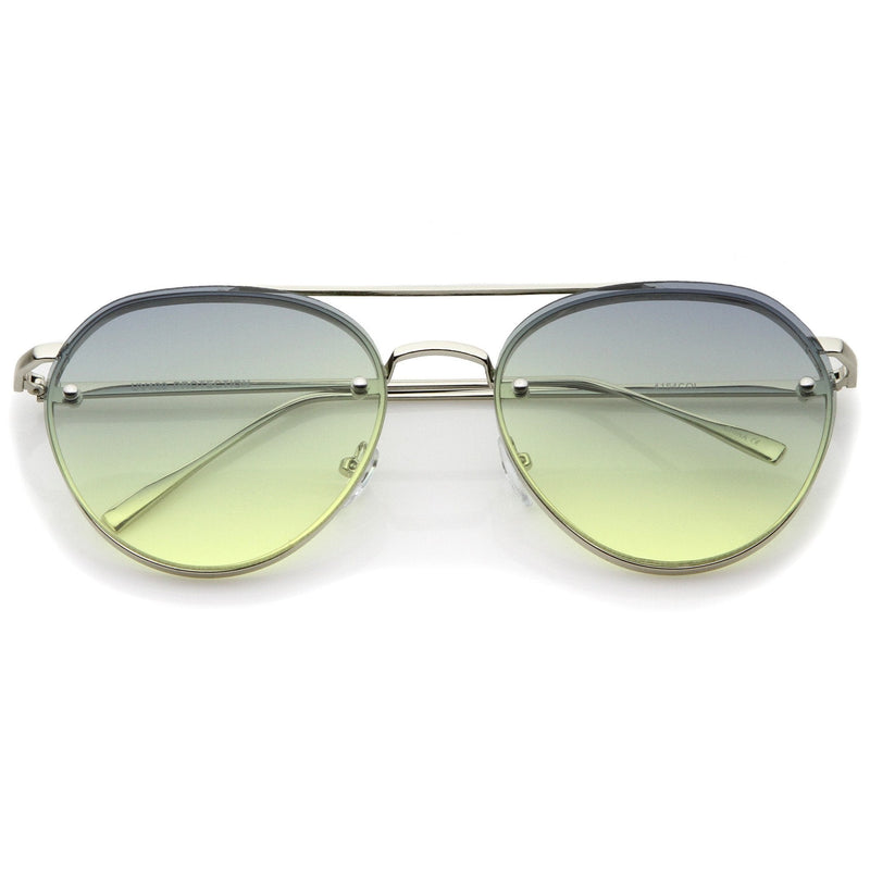 zeroUV Retro Modern Gradient Flat Lens Aviator Sunglasses A824
