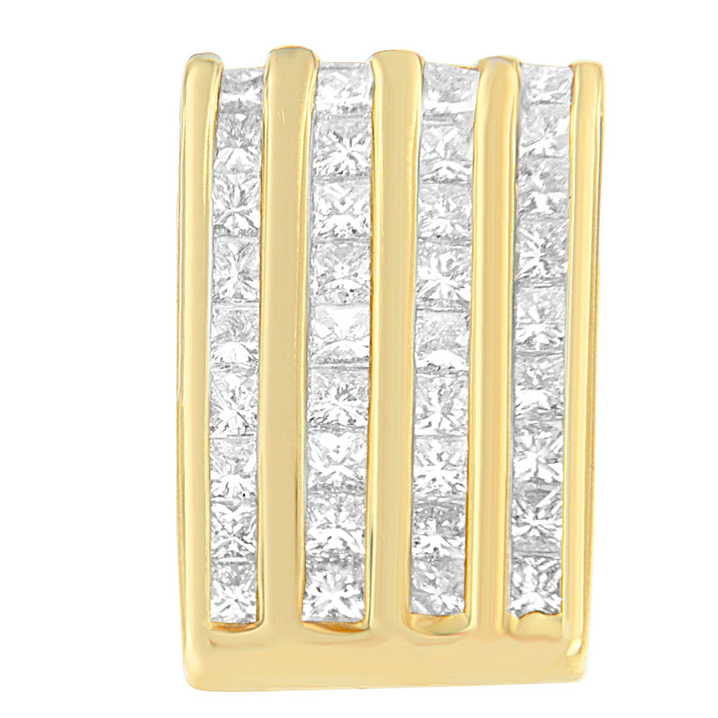 Bids.com 14K Yellow Gold 2 1/3 cttw Princess Cut Diamond Block Pendant Necklace (H-I, SI1-SI2) Necklaces