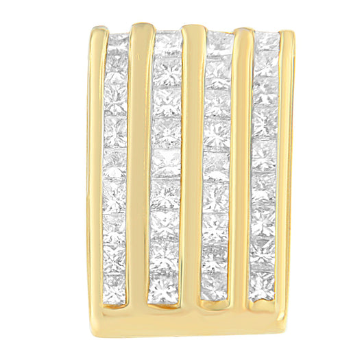 Bids.com 14K Yellow Gold 2 1/3 cttw Princess Cut Diamond Block Pendant Necklace (H-I, SI1-SI2) Necklaces