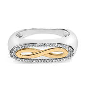 Bids.com 14K Yellow Gold Plated Sterling Silver Diamond Accent Infinity Ring Rings