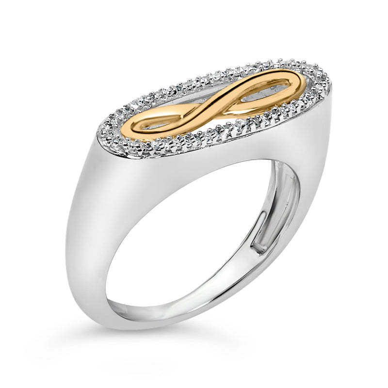 Bids.com 14K Yellow Gold Plated Sterling Silver Diamond Accent Infinity Ring Rings