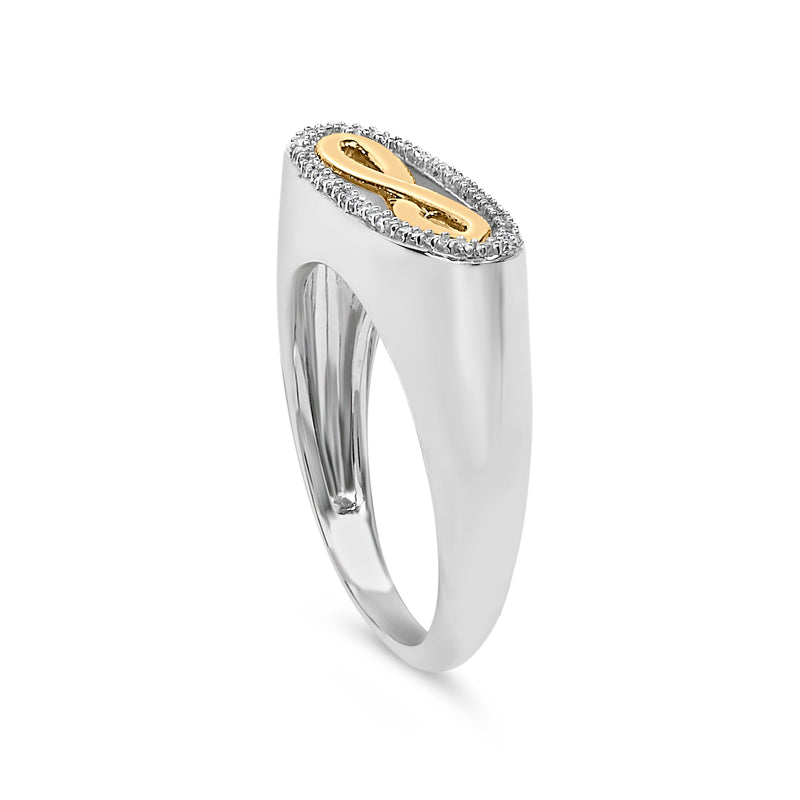 Bids.com 14K Yellow Gold Plated Sterling Silver Diamond Accent Infinity Ring Rings