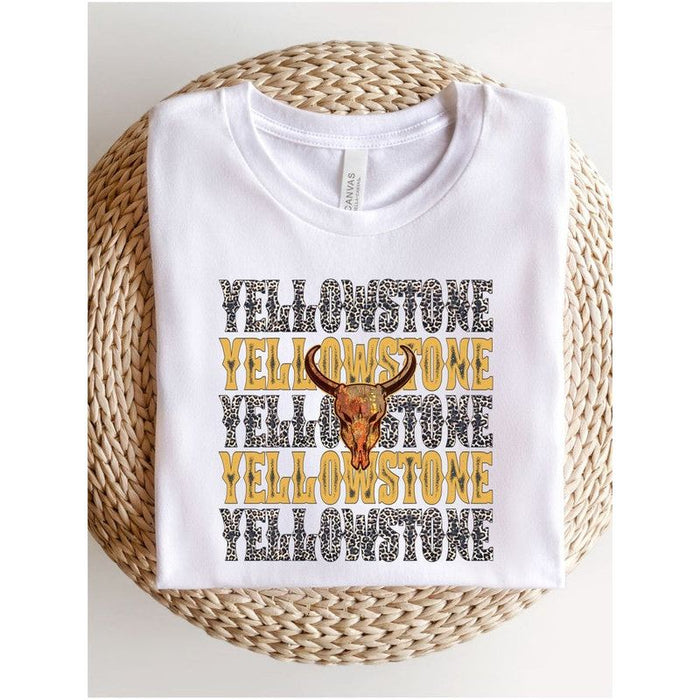 Yellowstone Stacked Leopard  Boutique Style Tee