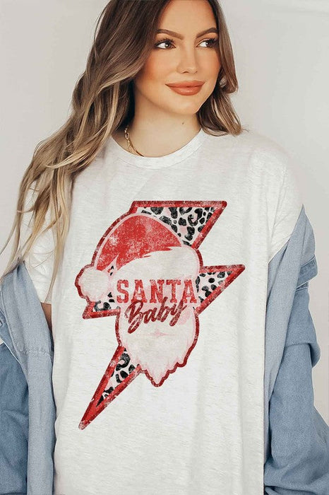 SANTA BABY CHRISTMAS GRAPHIC TEE / T-SHIRT