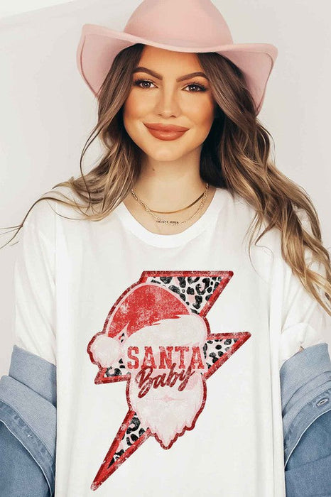 SANTA CHRISTMAS GRAPHIC PLUS SIZE TEE / T-SHIRT