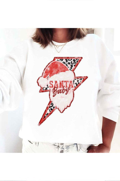 SANTA BABY CHRISTMAS GRAPHIC SWEATSHIRT