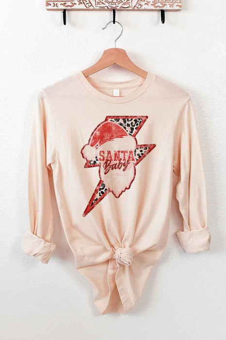 SANTA BABY CHRISTMAS LONG SLEEVE TEE