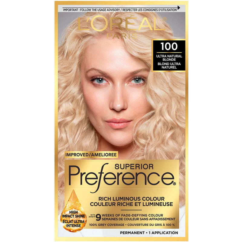 Superior Preference Superior Preference L'Oreal Paris Fade-Defying Shine Permanent Hair Color, 8.5A Champagne Blonde, 1 Kit Hair Color