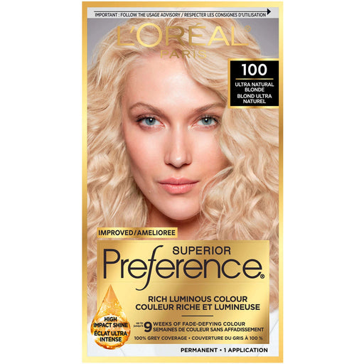 Superior Preference Superior Preference L'Oreal Paris Fade-Defying Shine Permanent Hair Color, 8.5A Champagne Blonde, 1 Kit Hair Color