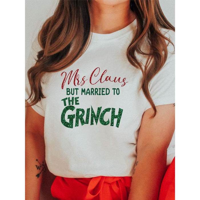 Mrs Claus but Married to the Grinch SS Tee