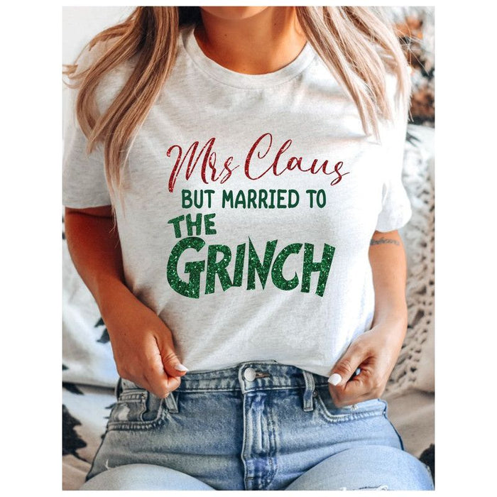 Mrs Claus but Married to the Grinch SS Tee