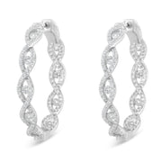 Bids.com 10K White Gold Diamond Hoop Earrings (1 1/2 cttw, H-I Color, I1-I2 Clarity) Earrings