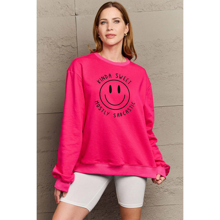 Simply Love Smiling Face Graphic Sweatshirt