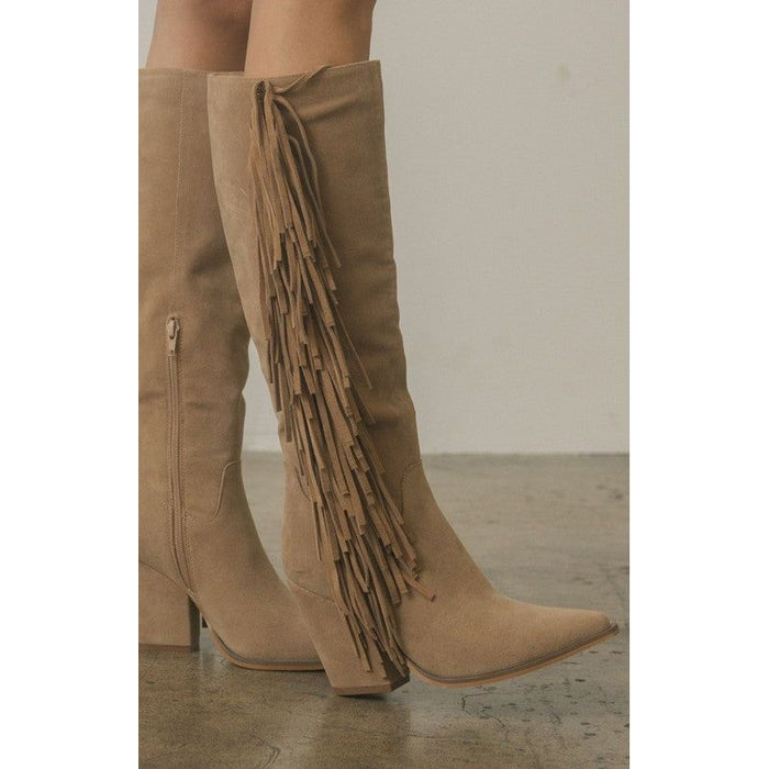 Knee-High Fringe Boots