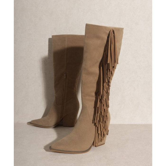 Knee-High Fringe Boots