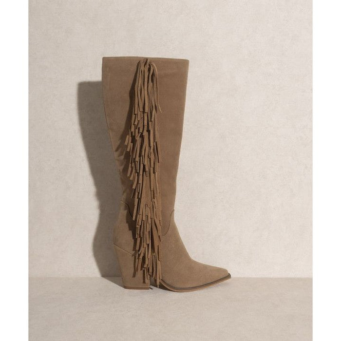 Knee-High Fringe Boots