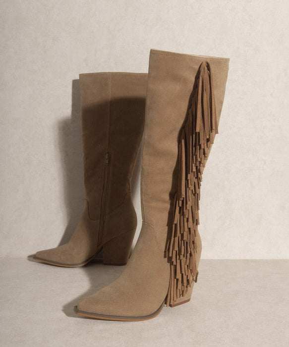 Knee-High Fringe Boots