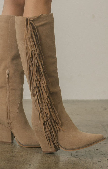 Knee-High Fringe Boots