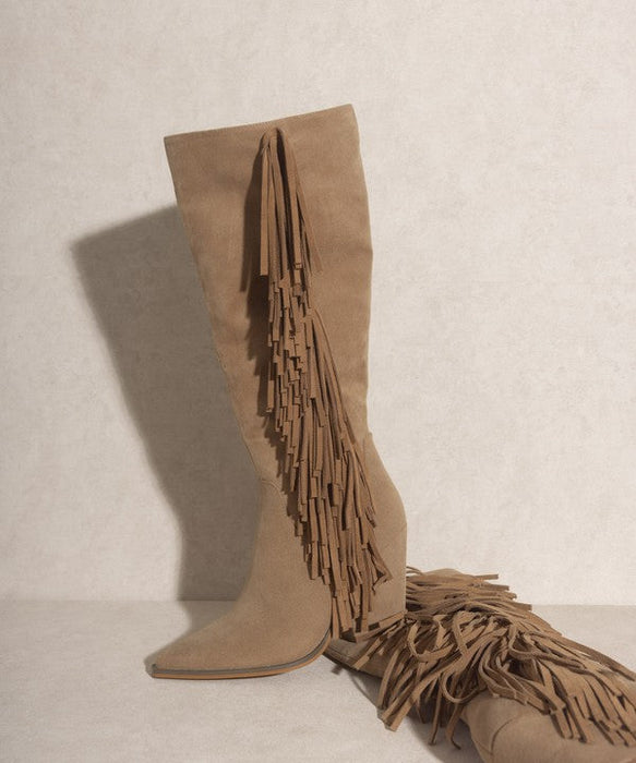 Knee-High Fringe Boots