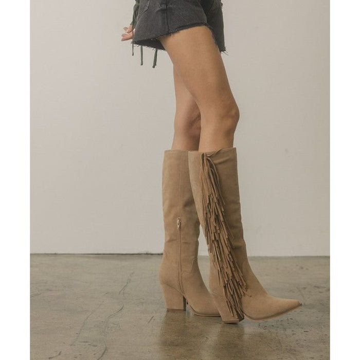 Knee-High Fringe Boots