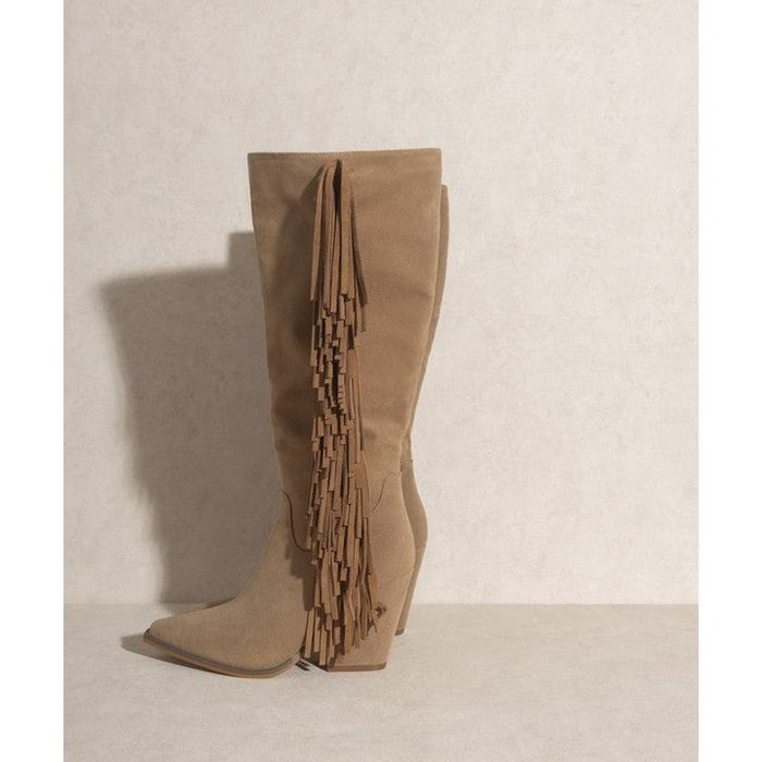 Knee-High Fringe Boots