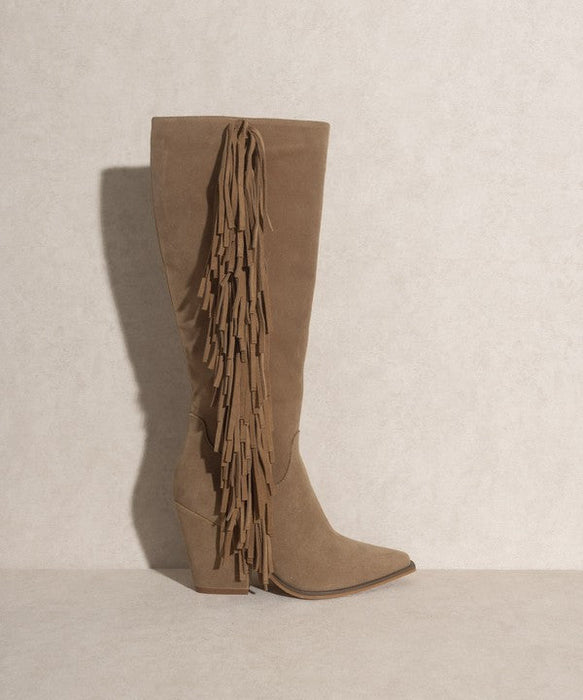 Knee-High Fringe Boots