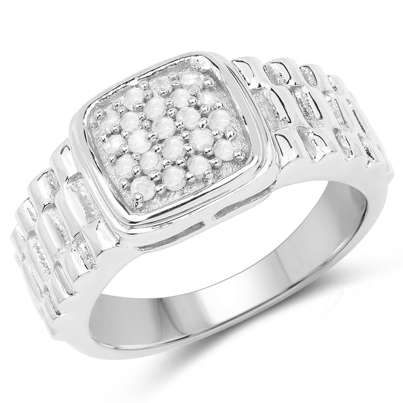 Bids.com 0.25 Carat Genuine White Diamond .925 Sterling Silver Ring Rings