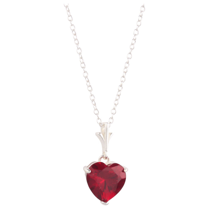 925 Sterling Silver Red Heart Pendant Necklace