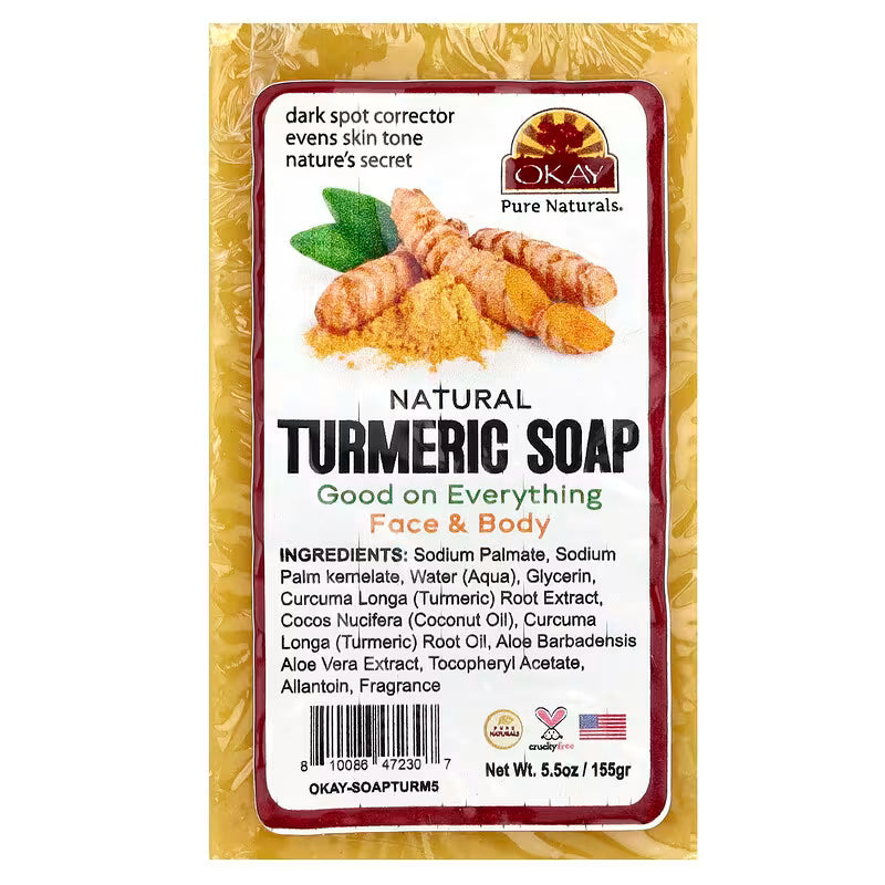 OKAY OKAY Natural Turmeric Soap Bar 5.5 oz Bar Soap