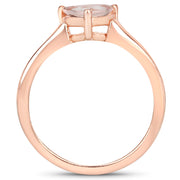 Bids.com 0.90 Carat Genuine Morganite .925 Sterling Silver Ring Rings