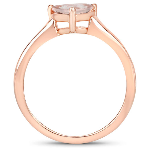 Bids.com 0.90 Carat Genuine Morganite .925 Sterling Silver Ring Rings