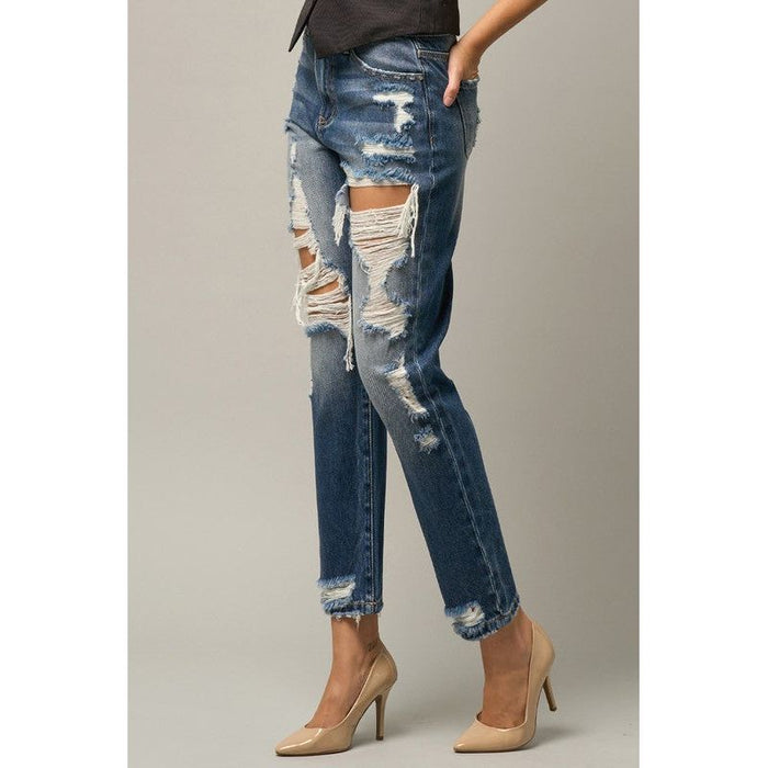 High Waist Straight Jeans