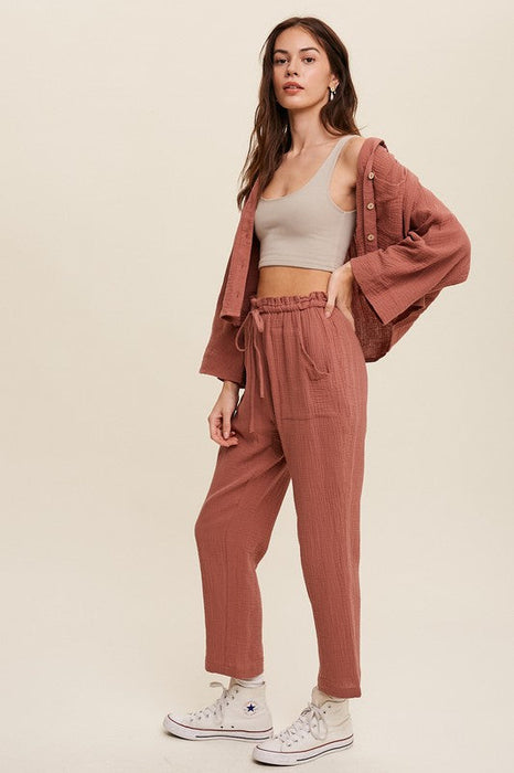 Long Sleeve Button Down and Long Pants Sets