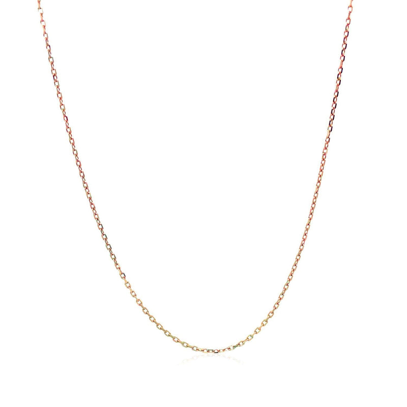 Bids.com 18k Rose Gold Diamond Cut Cable Link Chain (0.75 mm) Necklaces