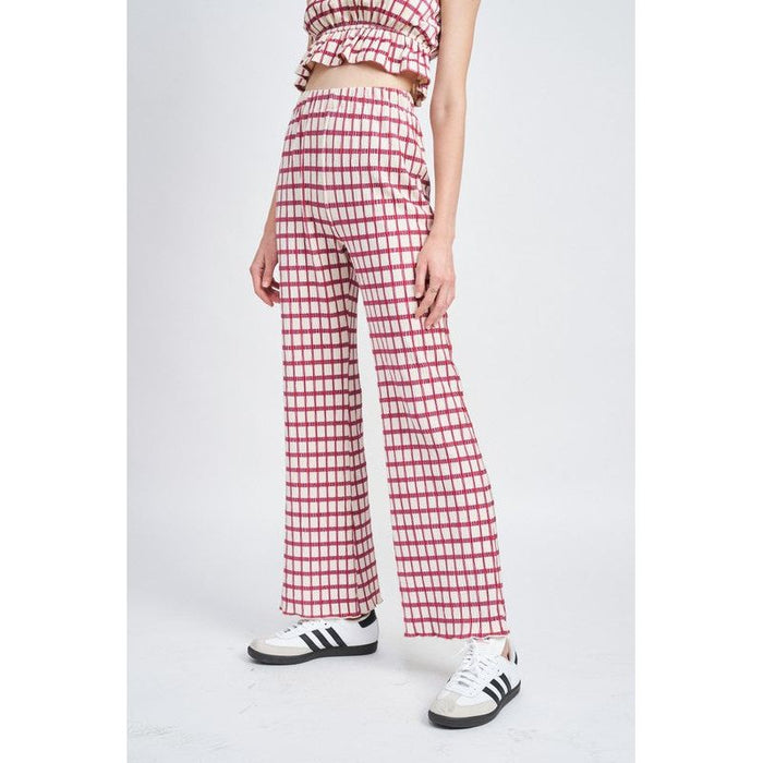 High Waist Plaid Pants