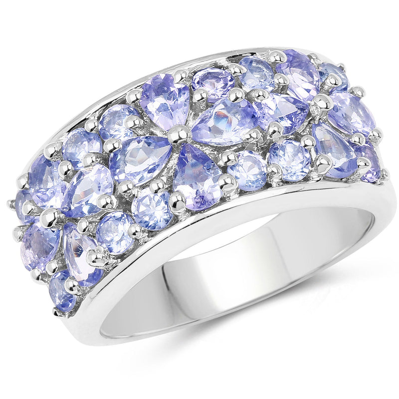 Bids.com 2.52 Carat Genuine Tanzanite .925 Sterling Silver Ring Rings