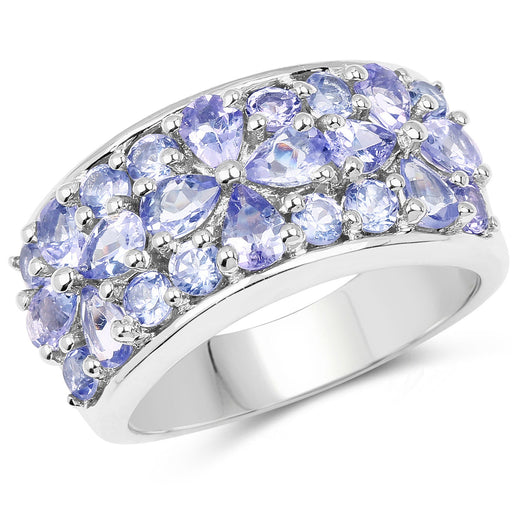 Bids.com 2.52 Carat Genuine Tanzanite .925 Sterling Silver Ring Rings