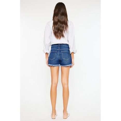 High Rise No Stitch Frayed Hem Shorts