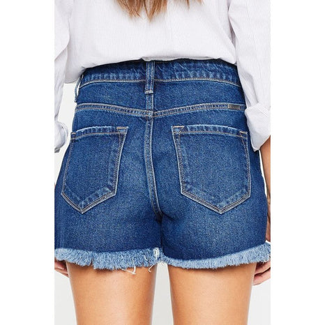 High Rise No Stitch Frayed Hem Shorts