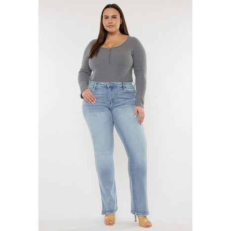 Plus Mid Rise Y2K Medium Wash Bootcut Jeans