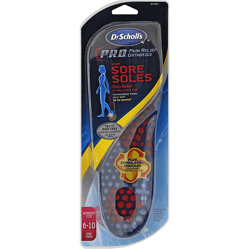 Dr. Scholl's Dr. Scholl's P.R.O. Pain Relief Orthotics For Sore Soles, Women's Size 6-10, 1 Pr Health & Beauty White Smoke
