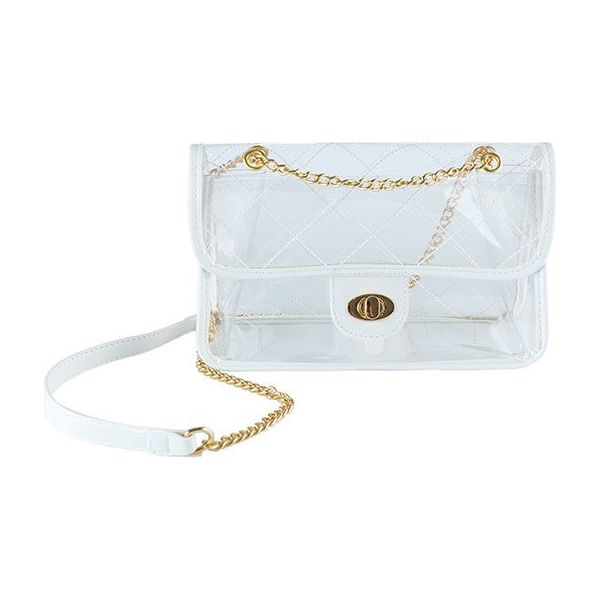 TRENDY  HIGH QUALITY QUILTED CLEAR PVC BAG