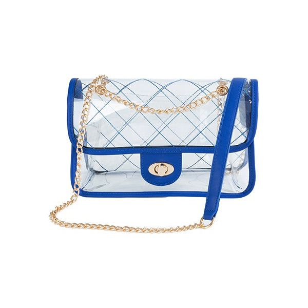 TRENDY  HIGH QUALITY QUILTED CLEAR PVC BAG